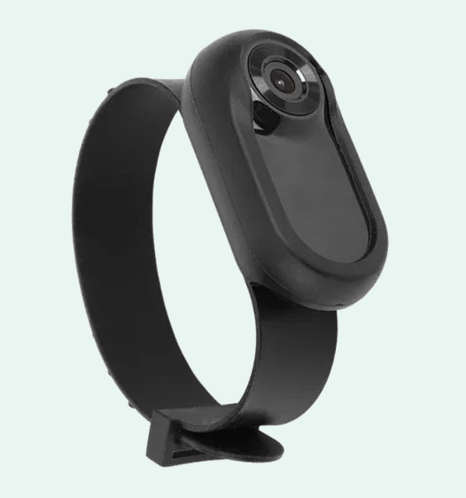 Mini-Halsbandkamera mit Clip und Display – Detailansicht