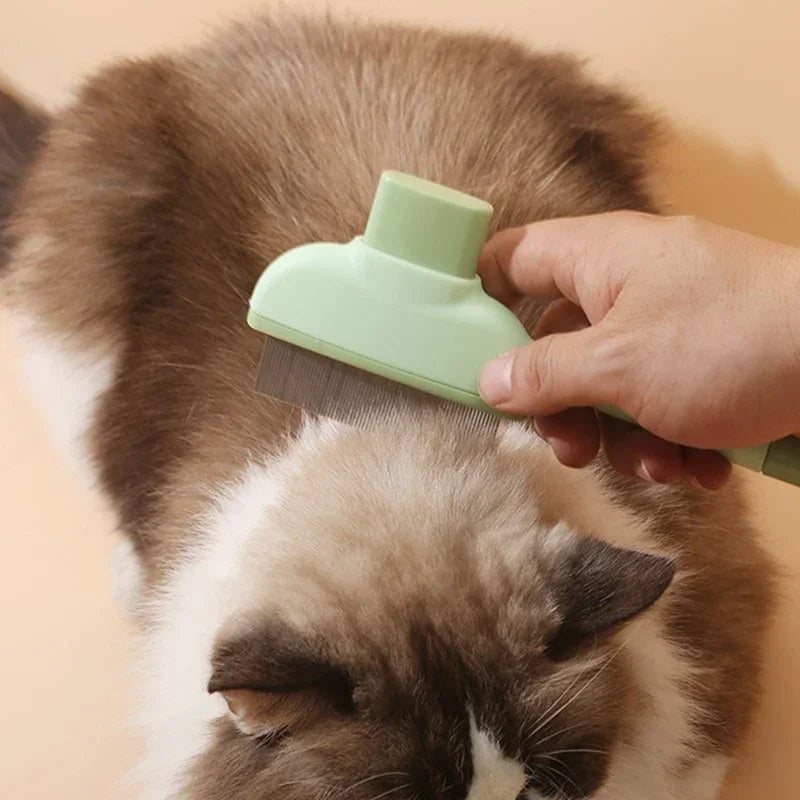 Edelstahl-Fellkamm mit weiter Zahnung für Katzen und Hunde