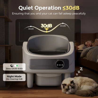 Automatische Open-Top Katzentoilette mit leisem Betrieb bis 30 dB