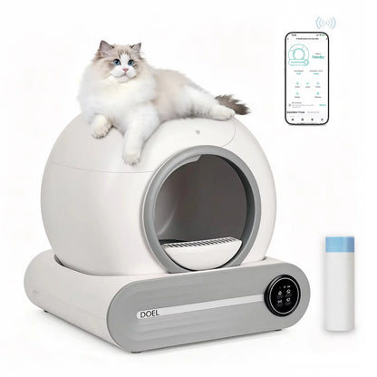 Katzomat Smart Katzenklo XL in Weiß, Frontalansicht