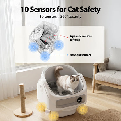 Automatische Katzentoilette Open-Top mit Bio-Radar und 10 Sensoren