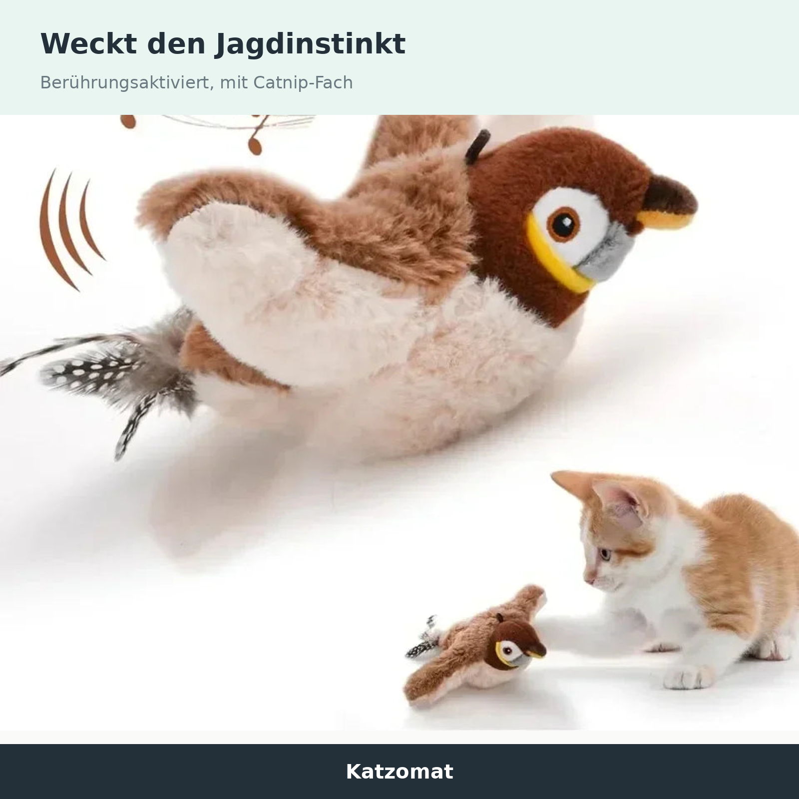 Katzomat Flattervogel weckt den Jagdinstinkt der Katze